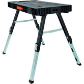 Omnitable 0145 Work Table, 18.9 in OAW, 6.3 in OAD, 37 in OAH, 330 lb, Plastic/Steel Frame, Black/Silver